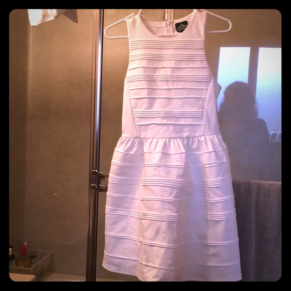 White pin tucked dress